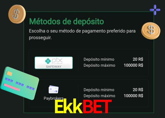 O cassino Ekkbet oferece uma grande variedade de métodos de pagamento